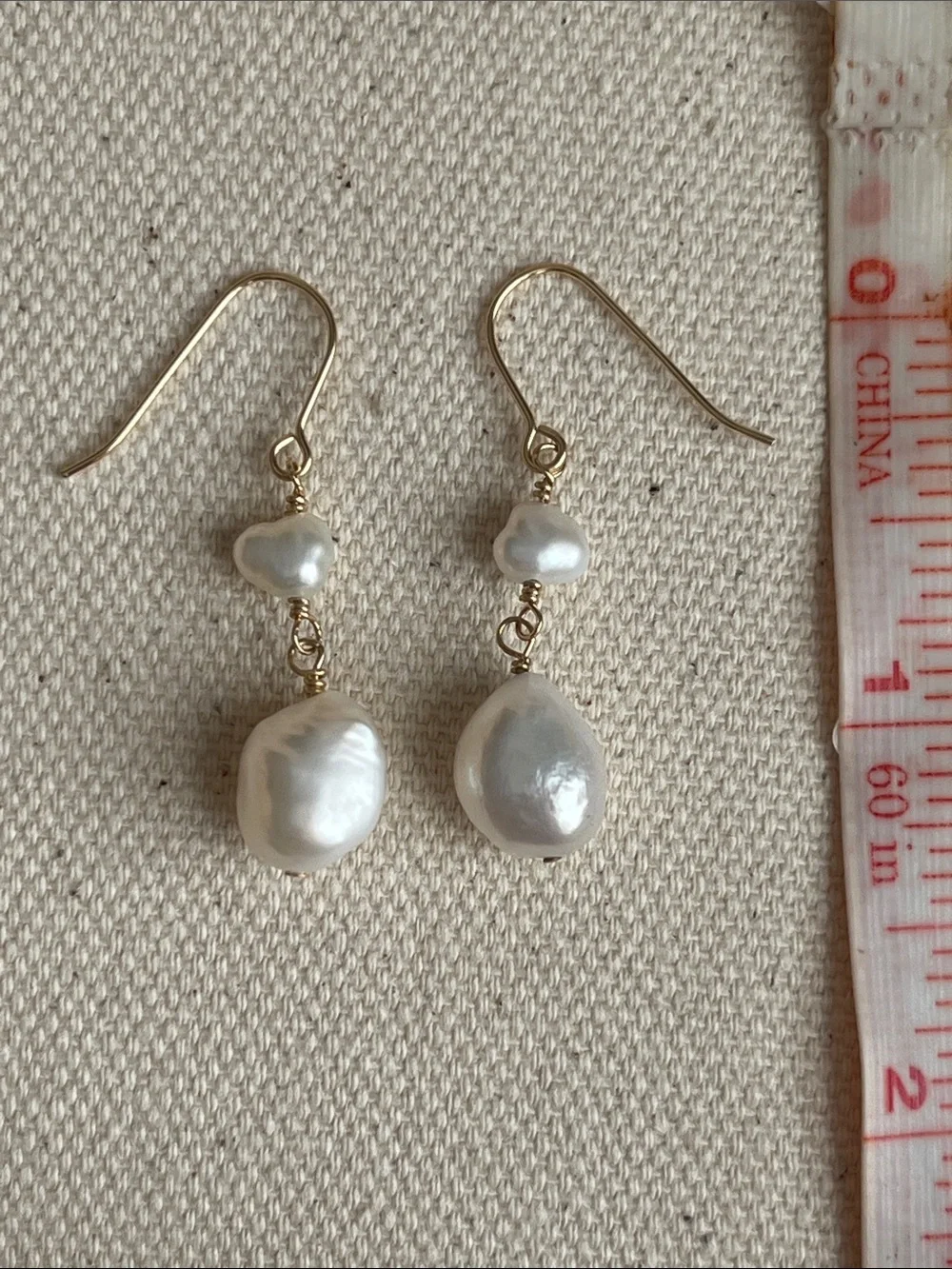 Gold-Fill Freshwater Pearl Drop Earrings - White Pearls